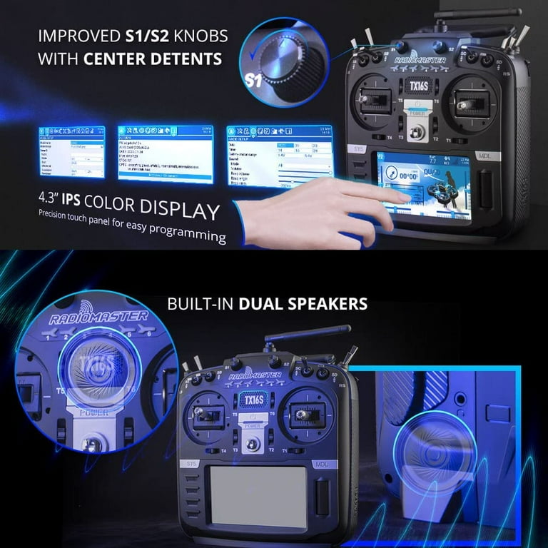 RadioMaster TX16S MK2 MAX 4in1 Mode 2 Carbon Fiber Black Or