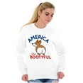 thumbnail image 5 of First on the Moon USA Flag Astronaut Unisex Plus Fleece Graphic Sweatshirt Brisco Brands 2X, 5 of 6