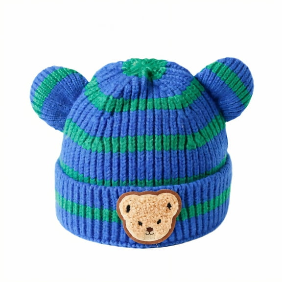 TELOLY Toddler Beanie,Fluffy Ear Warmers Boys Winter Hat,Soft Inner Comfort Baby Hat,Blue