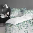 thumbnail image 4 of Farmhouse King Size Comforter Set, Watercolor Green Eucalyptus Leaf Rustic Botanical Soft Bedding for All Seasons, 4 Pcs Bed Set with 1Comforter (90"x106") ,1 Sheet(94"x116"), 2 Pillowcases (19"x35"), 4 of 7