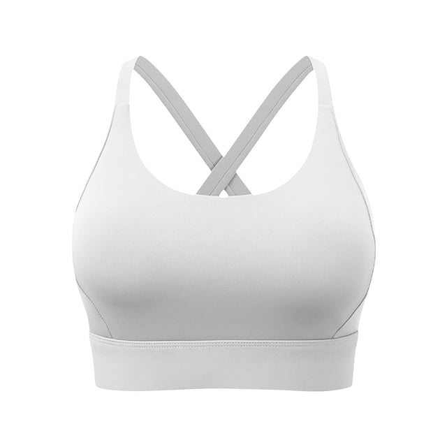 Plebaso Womens Sports Bras Padded Seamless Yoga Bras Stretch Full Coverage Everyday Workout Running Bras