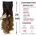 thumbnail image 2 of 7-piece 16 Clips Thick Curly Straight Full Head Clip in Double Weft Hair Extensions Wig for Women, 2 of 4