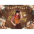 thumbnail image 4 of 8x6FT Western Cowgirl Birthday Backdrop for Woman Rustic Country Wooden Retro Flower Grass Photography Background Cowgirl Birthday Party Decorations Photo Booth Studio Props, 4 of 6