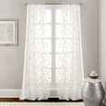 thumbnail image 2 of Amrapur Overseas 2 Pack 37 x 84 inch Embroidered Sheet Panel Curtains, Standard, Ivory, 2 of 3