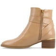 thumbnail image 3 of Journee Womens Elley Stacked Block Heel Square Toe Booties, 3 of 10