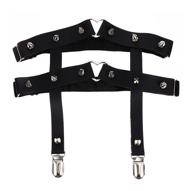 Cinturón de pierna estilo punk para mujer, diseño de remaches, liga de moda, arnés antideslizante.