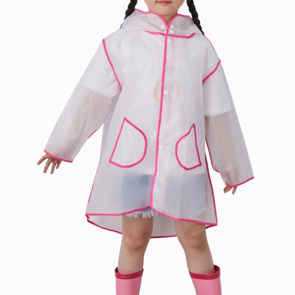 Ymyiu Toddler Rain Coats Boys Girls Waterproof Rain Jacket Detachable Hood Lightweight Raincoats for Kids Windbreaker Coat Size 6-7 Years(Pink, 6-7 Years)