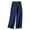 AB333 Navy, variant on Tisuna Women'S Casual Pants Solid Color Elastic Waist Straight Leg Trousers Women Classic Fit Linen Pants Beige Size L