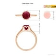 thumbnail image 4 of ANGARA Natural Classic Bezel-Set Round 1.4 ct Ruby Floral Engagement Ring in 14K Rose Gold for Women (Size-7mm) | July Birthstone, Birthday, Anniversary, Jewelry Gift for Women | Natural Ruby Ring, 4 of 9