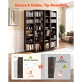 thumbnail image 4 of VEVOR Media Storage Cabinet, 6-Tier DVD Shelf Organizer, 24.02 x 14.49 x 50 in Multimedia Storage Organizer for CDs, DVDs, Books, Games, CD Shelf for Living Room, Home Office, Recording Room, Brown, 4 of 9