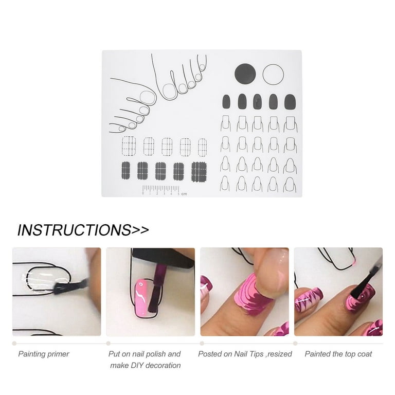 Acrylic Nail Training Mat, Manicure Art Practice Mat Silicone Trainer Sheet  Practice Pad Nail Tool for Acrylic Fingernails 