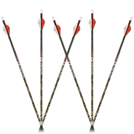 Carbon Express Maxima Red Contour SD Arrows .203" ID 400 Fletched - 6/Pack
