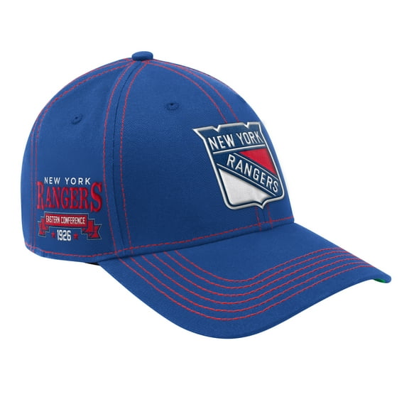 Men's-Starter  Blue New York Rangers Sphere II Curved Starfit Adjustable Hat