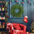 thumbnail image 6 of Artificial Christmas Wreaths for Front Door Large Pine Greenery Garland, Natural Droopy Cedar Winter Wreath for Wall Fireplace Windows Decor, Farmhouse Xmas Reefs Home Christmas Decorations, 6 of 6