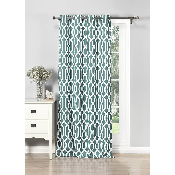 1 Panel Geo Hexagon Grommet Top Thermal Insulated Blackout Window