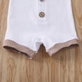 thumbnail image 4 of GXFC Newborn Baby Summer Romper Little Girl Solid Color Short Sleeve Knitted Button Up Solid Color Organic Cotton Kids One Piece 0-18M, 4 of 9