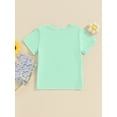 thumbnail image 3 of Kids Girls Summer T-Shirt Cartoon ElephantFlower Print Short Sleeve Round Neck Graphic Tops, 3 of 7