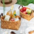 thumbnail image 1 of Cesta de almacenamiento de frutas y pan tejida a mano, caja de almacenamiento tejida con astillas de madera, bandeja de comida redonda japonesa con decoración portátil para el hogar ZefeiWu 8390606198099, 1 of 1