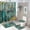 Color 8, variant on 4 Pcs Get Naked Shower Curtain Sets Blue Flower Bathroom Decor Sets Include Non-Slip Rug Toilet Lid Cover Bath Mat