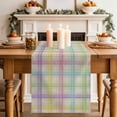 thumbnail image 2 of Table Runner 70 Inches Long for Kitchen Dining, Colorful Grid Plaid Dresser Scarf Farmhouse, Dining Table Decorations for Wedding/Parties, Country Vintage Simple Geometric 13 x 70 In, 2 of 8
