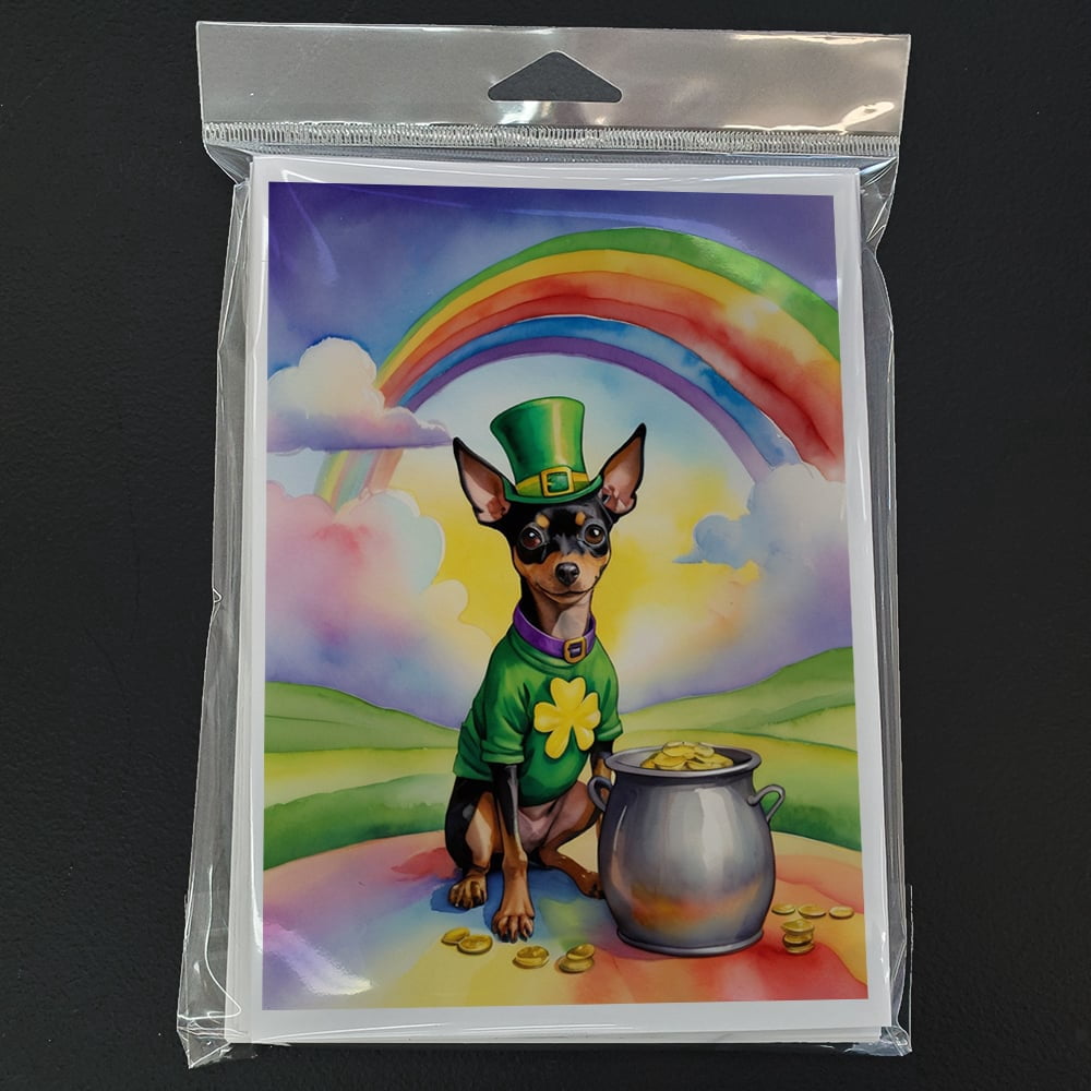 Miniature Pinscher St Patrick's Day Greeting Cards Pack of 8 7 in x 5 in