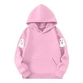 thumbnail image 4 of Kilaqueen Spooky Season Hooded Sweatshirt for Girls/Boys Casual Long Sleeve Halloween Ghost Simple Hoodies with Pockets Size 4-14, 4 of 4