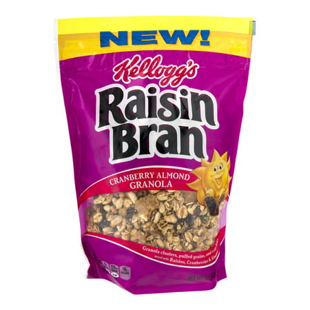 Kellogg's Raisin Bran Granola Cranberry Almond, 10.5 OZ - Walmart.com