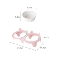 thumbnail image 2 of Cuencos de cerámica para gatos, cuencos dobles para comida y agua, cuencos elevados de cerámica para gatos con soporte de plástico rosa, 2 of 5