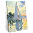 thumbnail image 2 of Sailing Sailboat Canvas Wall Art for Living Room Bedroom Bathroom, Oil Painted Sunset Ocean Houses Canvas Art Wall Decor, Artwork for Walls Home Office Decor, 11"x14", 2 of 9