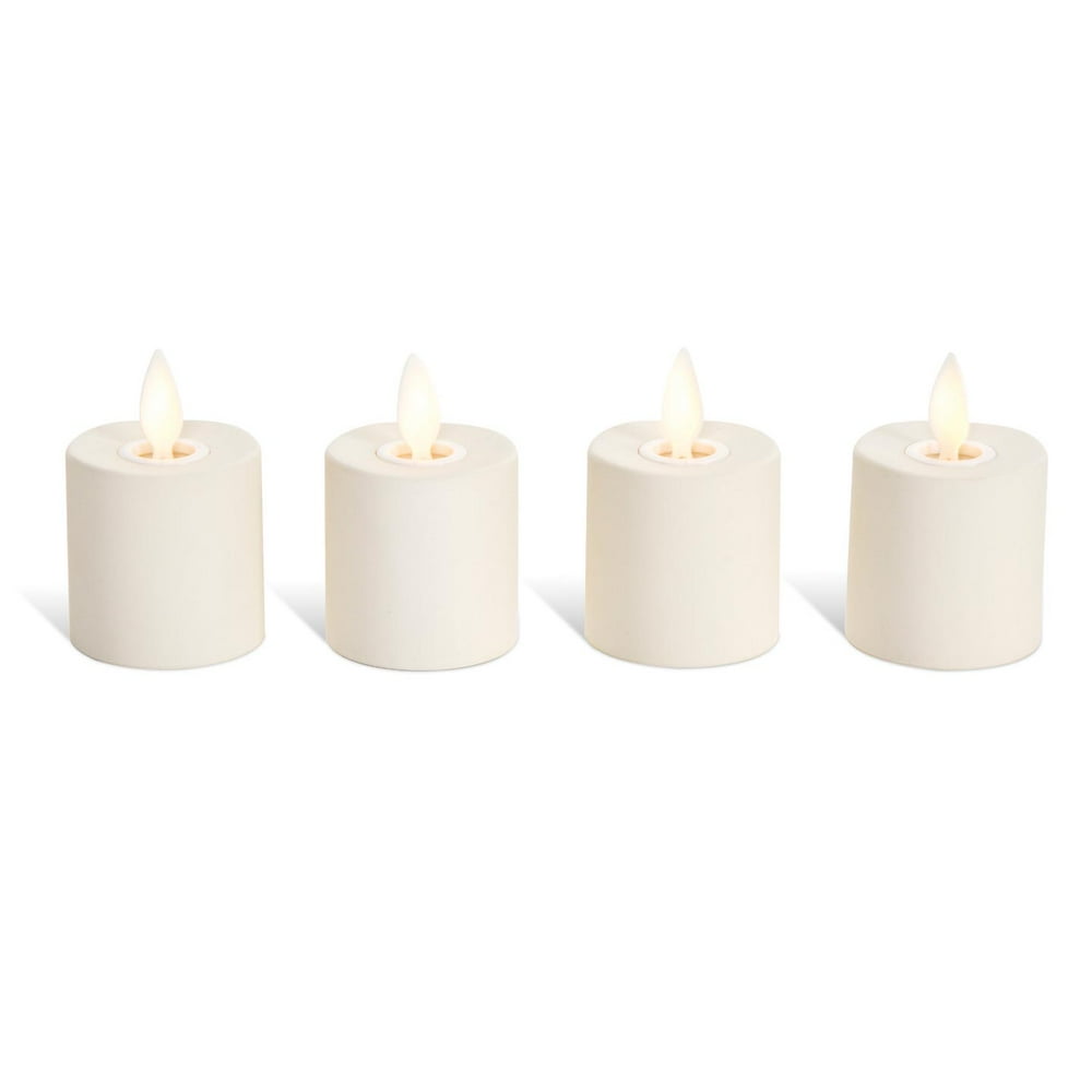 Luminara Rechargeable Tea Lights Set White & Unscented, 4 Candles