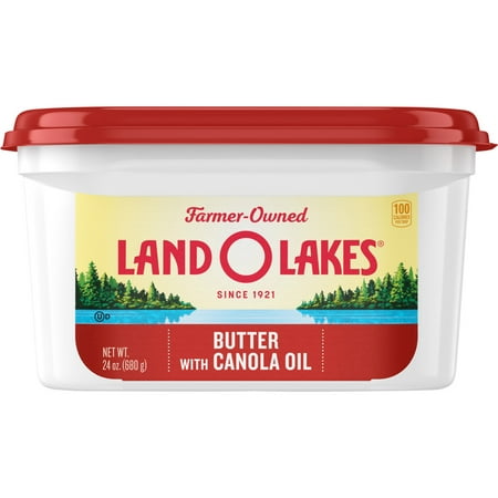 Land O Lakes Butter with Canola Oil, Spreadable, 24 oz Tub