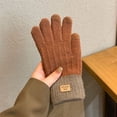 thumbnail image 1 of Guantes de punto con pantalla táctil para mujer, guantes de terciopelo antideslizantes cálidos de otoño e invierno, guantes de lana gruesos de estilo coreano para hombres y mujeres, 1 of 5