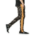 thumbnail image 2 of Ma Croix Mens Stripe Track Zipper Pants Camo Tone Skinny Fit Elastic Athletic Training Bottom, 2 of 6