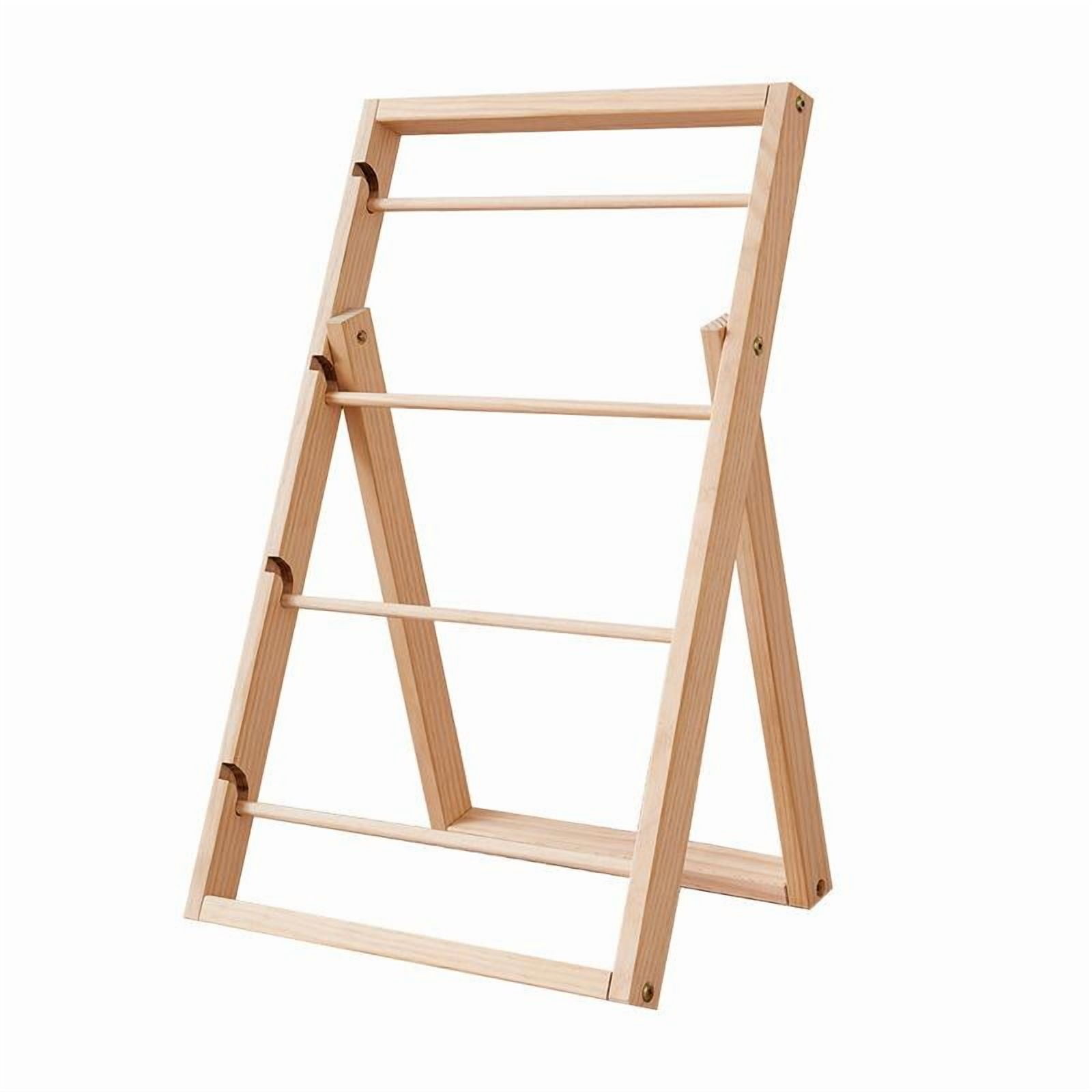 Wooden Ribbon Organizer Storage Rack Craft Holder Large Capacity Wood Material for Craft Room Use