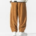 thumbnail image 4 of YUGYXL Drawstring Corduroy Pants for Men Plus Size Loose Tapered Pants Elastic Waist Breathable Comfy Lounge Pants Yellow M, 4 of 8