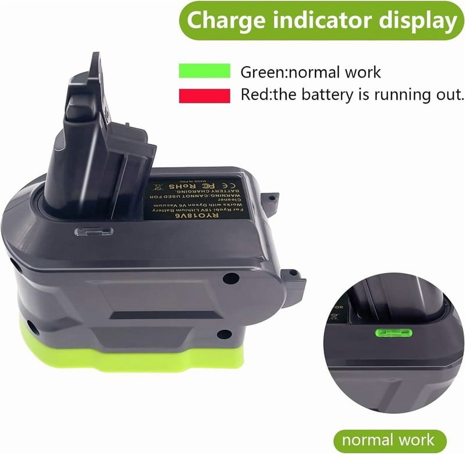 3-in-1 V6/V7/V8 Adapter for Ryobi 18V ONE+ Battery Convert to for Dyson V6/V7/V8