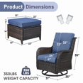 thumbnail image 7 of Unnifurnzi Outdoor Swivel Chairs-Patio Swivel Glider Chairs with Ottomans Outdoor Conversation Set for Deck Balcony Poolside Backyard-Brown/Blue, 7 of 7