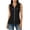 Black, variant on Womens Sleeveless Shirts V Neck Collared Blouses Zip Front Business Casual Tops Summer Work Office Loose Blouses Tank Top