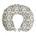 thumbnail image 1 of Abstract Travel Pillow Neck Rest, Illustration of Repeating Ivy Botany Ukrainian Folk Style Motifs on Plain Backdrop, Memory Foam Traveling Accessory Airplane and Car, 12", Multicolor, by Ambesonne, 1 of 2