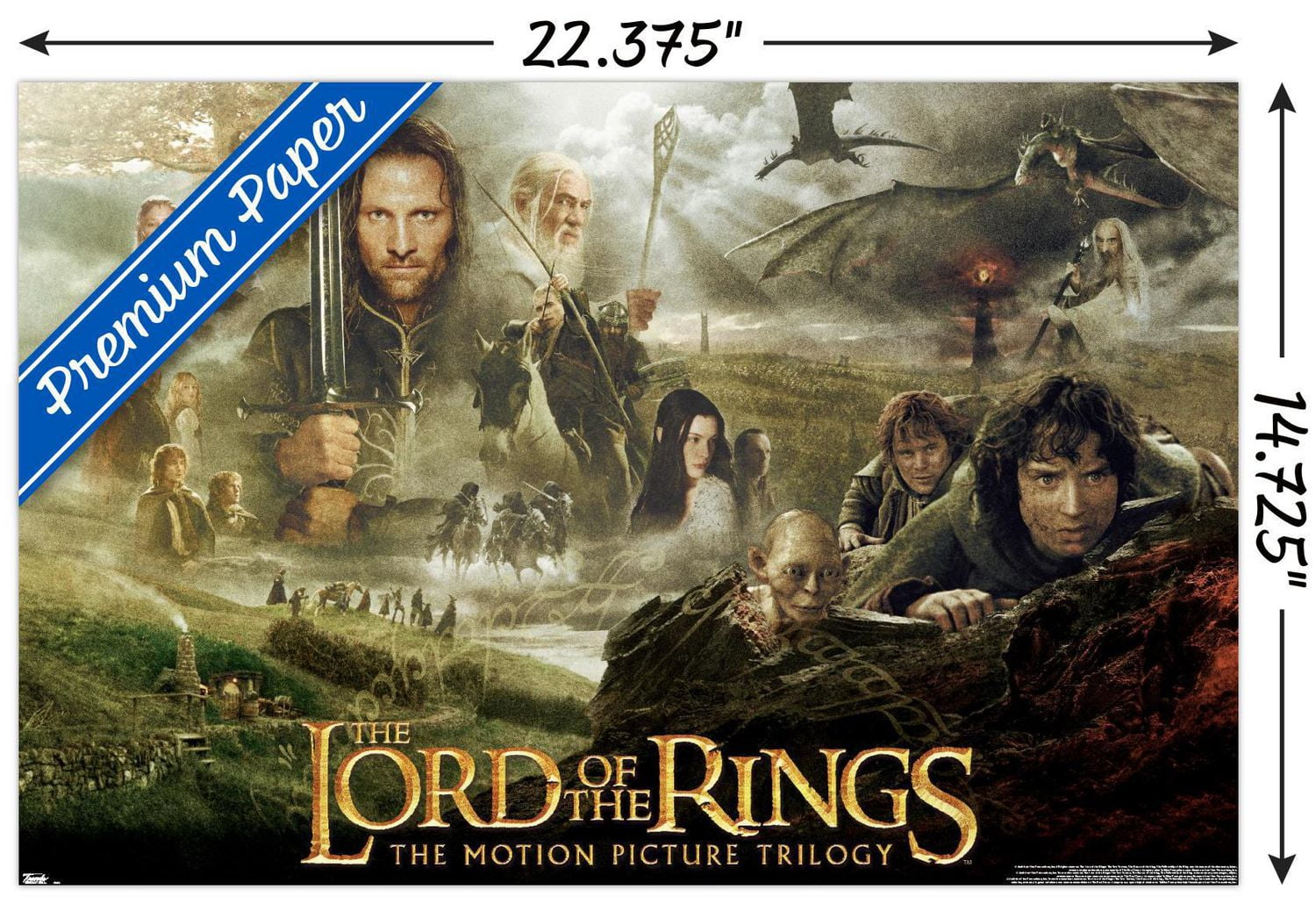 The Lord of the Rings: The Motion Picture Trilogy Wall Poster, 14.725" x 22.375"