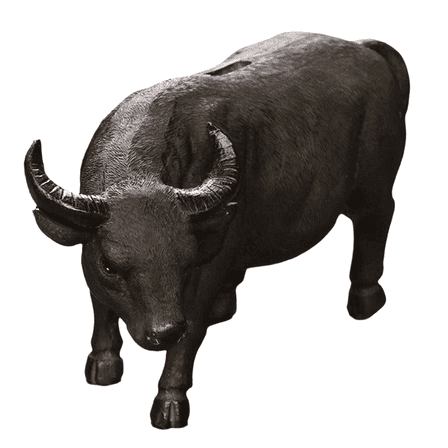 New Arrivals Cow statue gift bull bank coin penny collectible piggy black
