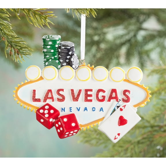 Miles Kimball Multi-color Resin Las Vegas Personalized Christmas Decorative Accent Ornament, 5"