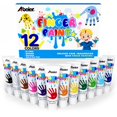 thumbnail image 1 of Pintura para dedos ABEIER, lavable para niños pequeños, 12 colores, 36 ml, 1 of 7
