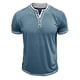 thumbnail image 4 of Blusa de Manga Corta de los Hombres Botones de Color Sólido Al Aire Libre Respirable Cuello Redondo, Sudadera Suelta Casual para Diario, 4 of 6