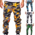 thumbnail image 2 of Trousers Jogger Camouflage Ankle Banded Mid Waist Men Cargo Pants for Autumn, 2 of 7