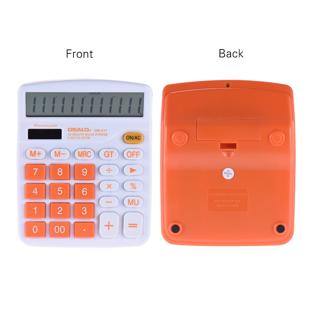 Meliya Desktop Calculator Standard Functional Office Calculator Battery Powered Electronic Calculator with 12 Digit Large Display,Orange