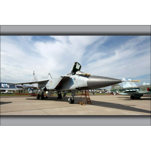 24"x36" Gallery Poster, Fighter interceptor Mikoyan-Gurevich MiG-31BM