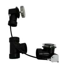 Westbrass 27" Cable Drive Pop-Up Bathtub Drain with Rotary Overflow Knob and Sch. 40 ABS Fittings, Satin Nickel (4-Pack)