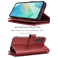 thumbnail image 6 of For Samsung Galaxy A16 5G Wallet Case with Credit Card Holder for Women Men, Flip PU Leather Wallet Phone Case for Galaxy A16, Tekcoo Detachable Magnetic Kickstand Cover with Wrist Strap, Wine Red, 6 of 8