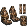 thumbnail image 7 of Xoenoiee Highland Cattle Sunflower Daisy Print PU Leather Car Accessories Automotive Seat Covers Full Set of 5 Seat Protectors with Seat Belt Pads, Car Armrest Cover for SUV Van, 7 of 7